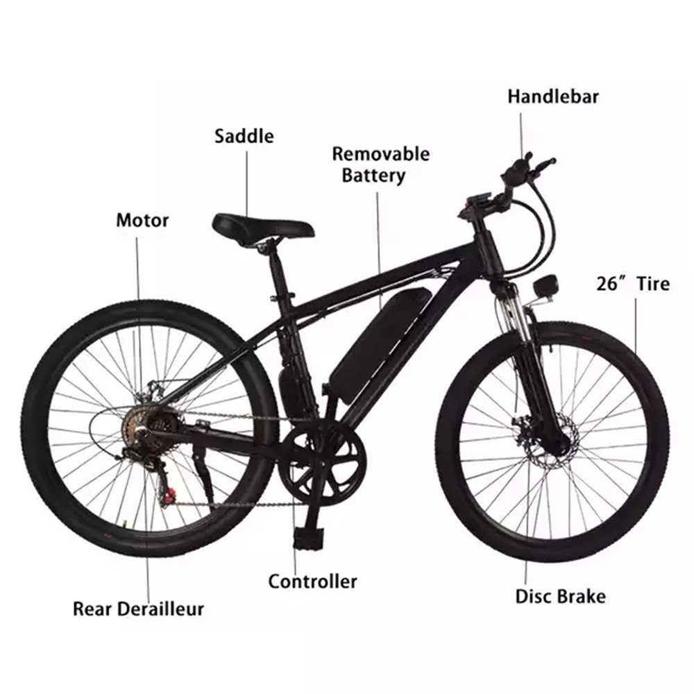 Aluminium Alloy Full Suspension Double Disc Brake 26 Inch Bicycle Folding City E 26'' Fat Tire Electric Mountain Bike for Adults