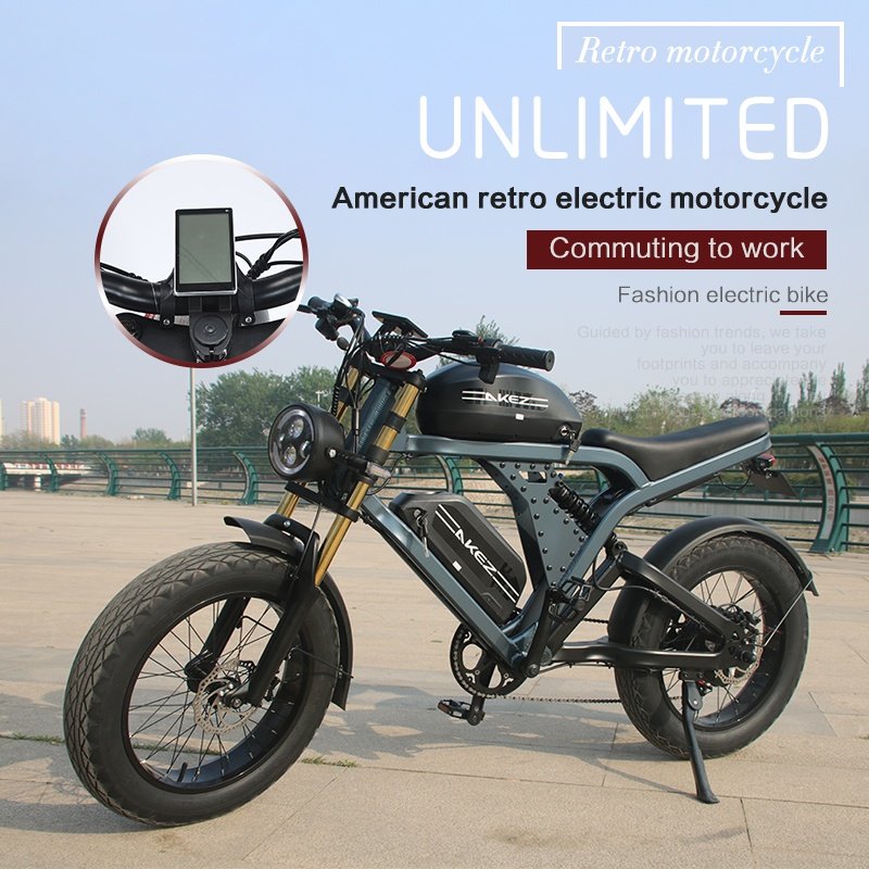 New 48v 52V 1500w Retro E-Bike Electric Cycle Road Dirt Fat Tire E Bike Fast Ebike Electric Mountain Bike