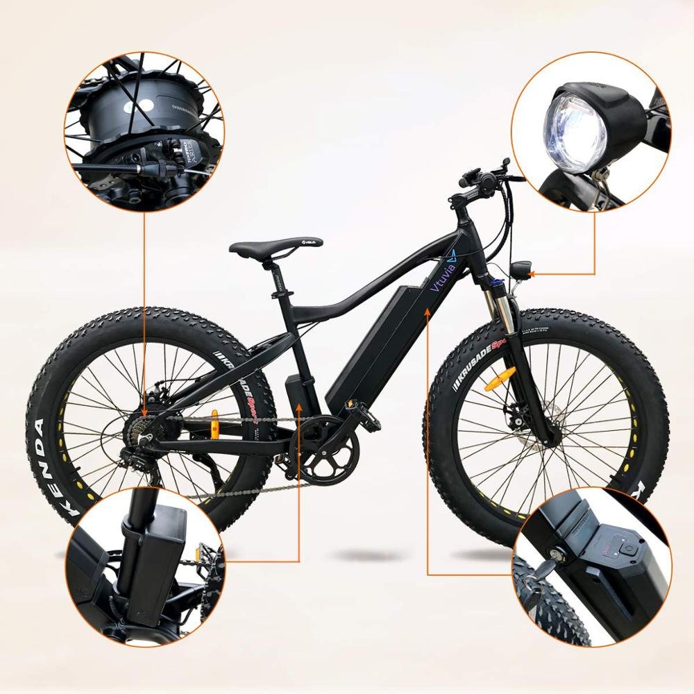 VTUVIA 250W 750W 36V 48V Fat tire mountain electric bike 26inch electric bicycle customized ebike from china manufacturer