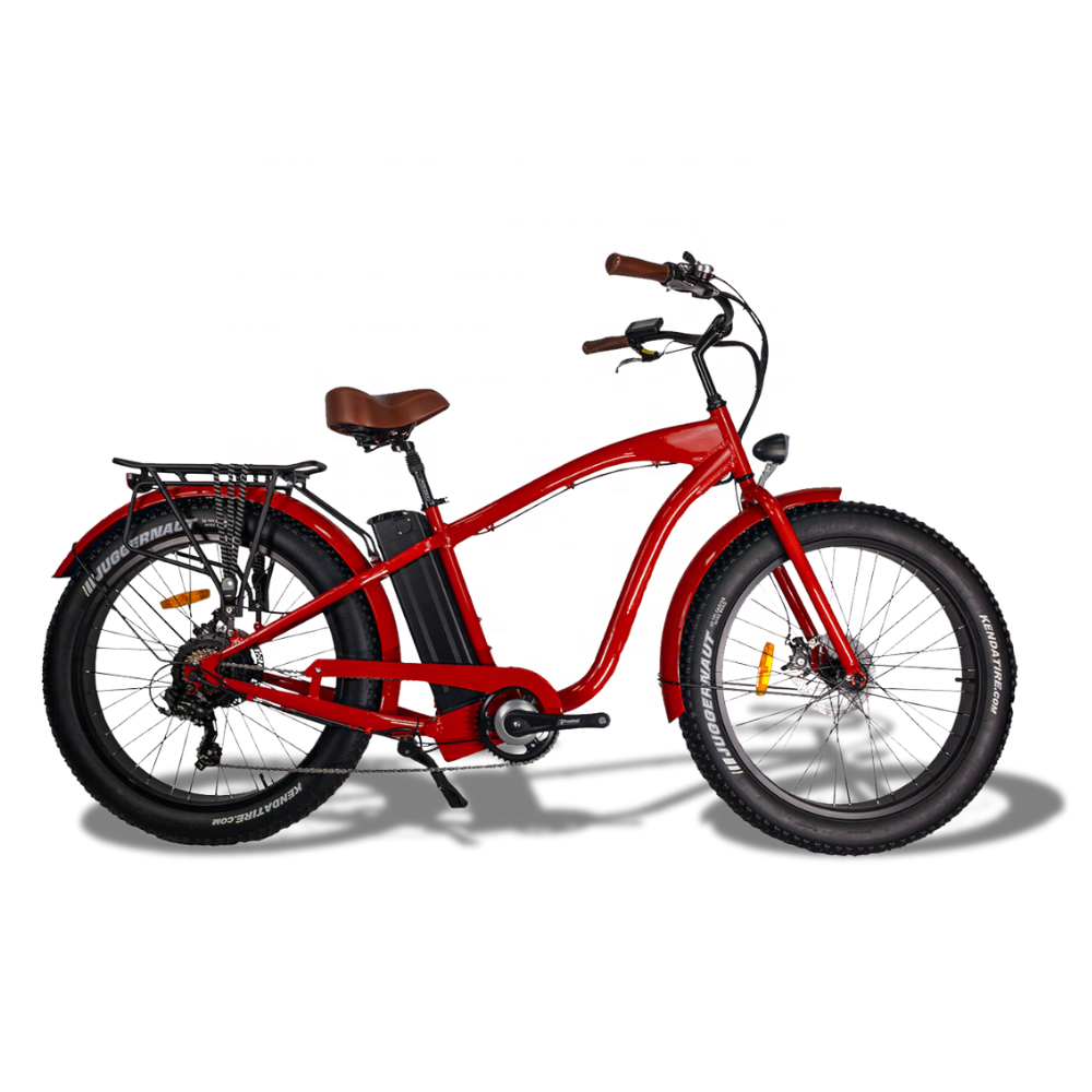 Factory Adult 26 Inch Beach Cruise E Bike 48V 15Ah Battery 500W 750W Ebike Electric Bicycle Fat Tire Electric Mountain Bike
