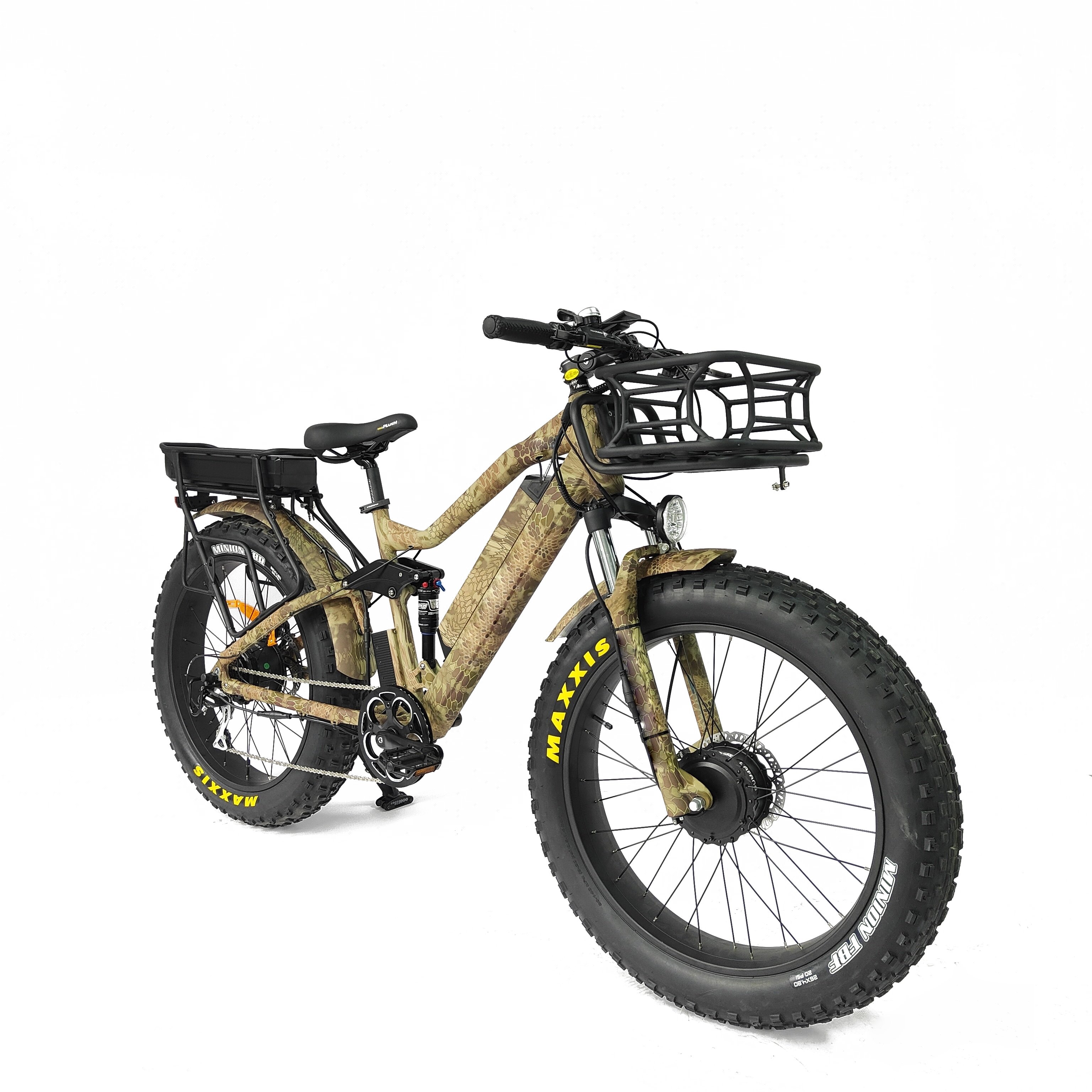 China Factory Custom Camo Frame Fat Tire Electric Road Bicycle Fast 1000w Electric Bike E-Bike Trikes 750w Hunting E-Bike