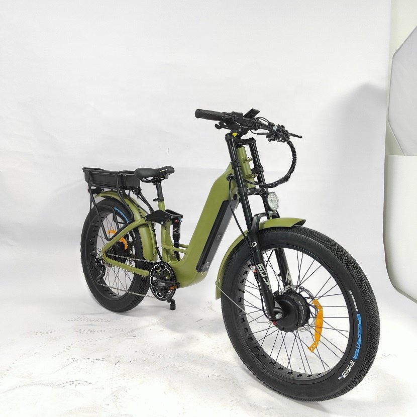 26 Dual Mid Drive Electric Road Trikes E-Bike Fat Tire Fast Double Lithium Battery All Wheel Drive Electric Mountain Bike