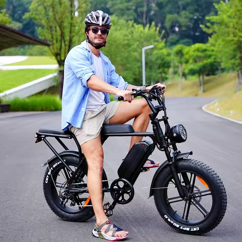 OUXI V8 Electric Fat Tire Bike 250W e-Bike 48V 20inch Tire 15ah Battery Capacity Steel Frame Original Electric Mountain Bike