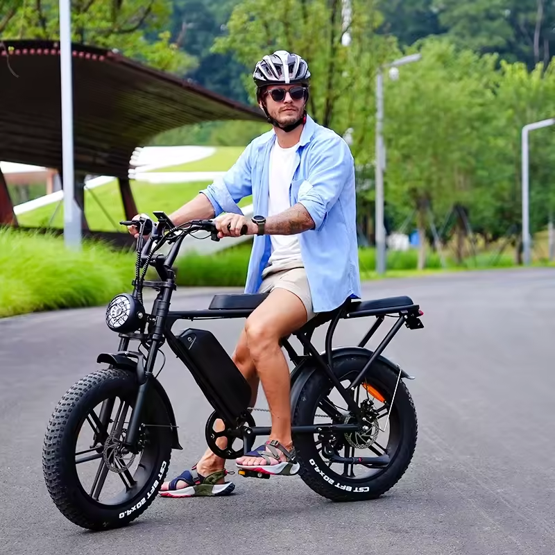OUXI V8 Electric Fat Tire Bike 250W e-Bike 48V 20inch Tire 15ah Battery Capacity Steel Frame Original Electric Mountain Bike