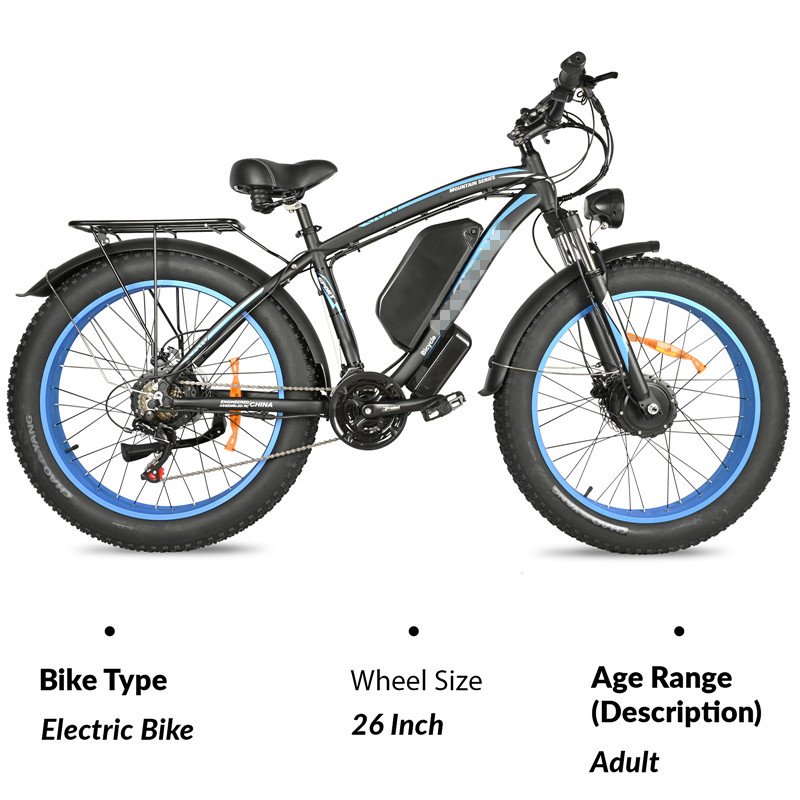 2024 48v 1000w*1000w Dual Motor E mtb Bike Dual Electric Mountain Bike 2000w