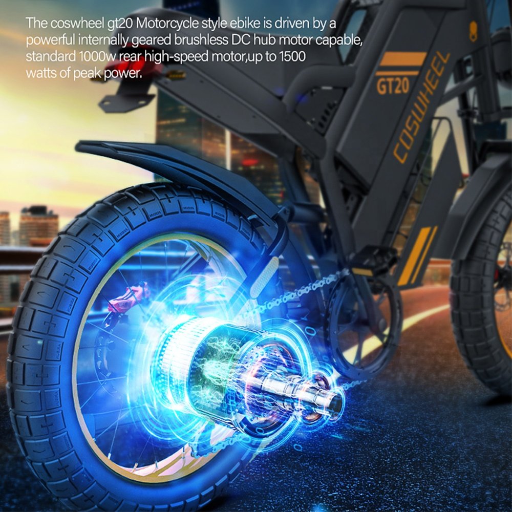 EU UK US STOCK COSWHEEL GT20 48V 25Ah 1500W E Bike Customize 2000W 4000W Fat Tire Ebike Electric Mountain Dirt Road Hybrid Bike