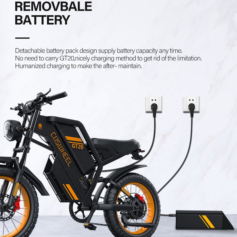 EU UK US STOCK COSWHEEL GT20 48V 25Ah 1500W E Bike Customize 2000W 4000W Fat Tire Ebike Electric Mountain Dirt Road Hybrid Bike