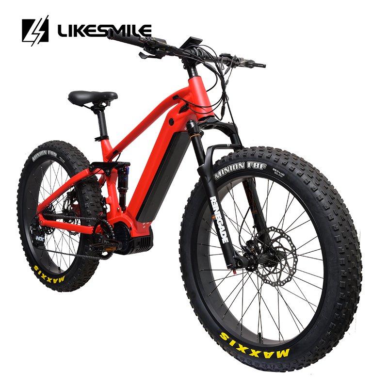 Likesmile Electric Bike 48V 1000W Full Suspension Electric Mountain Bike Multifunctional Lithium Battery