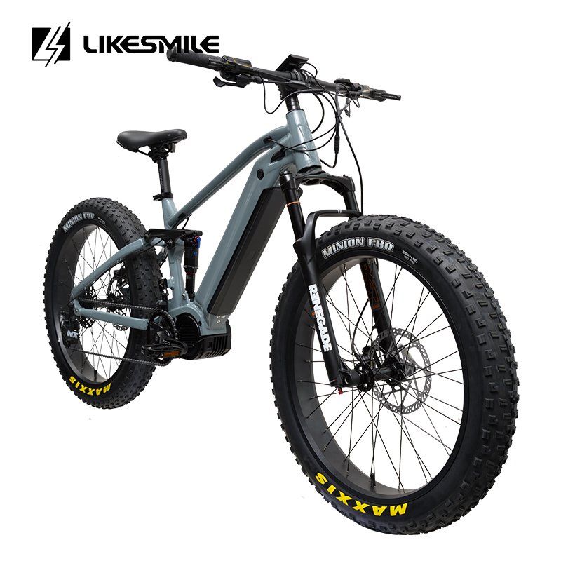 Likesmile Electric Bike 48V 1000W Full Suspension Electric Mountain Bike Multifunctional Lithium Battery