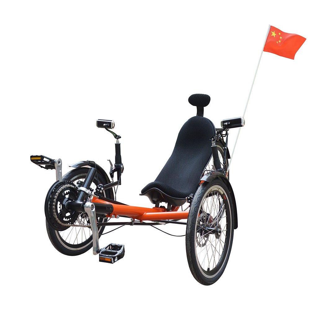 Disabled People Three Wheeler 26 Inch Recumbent Traveling Bicycle