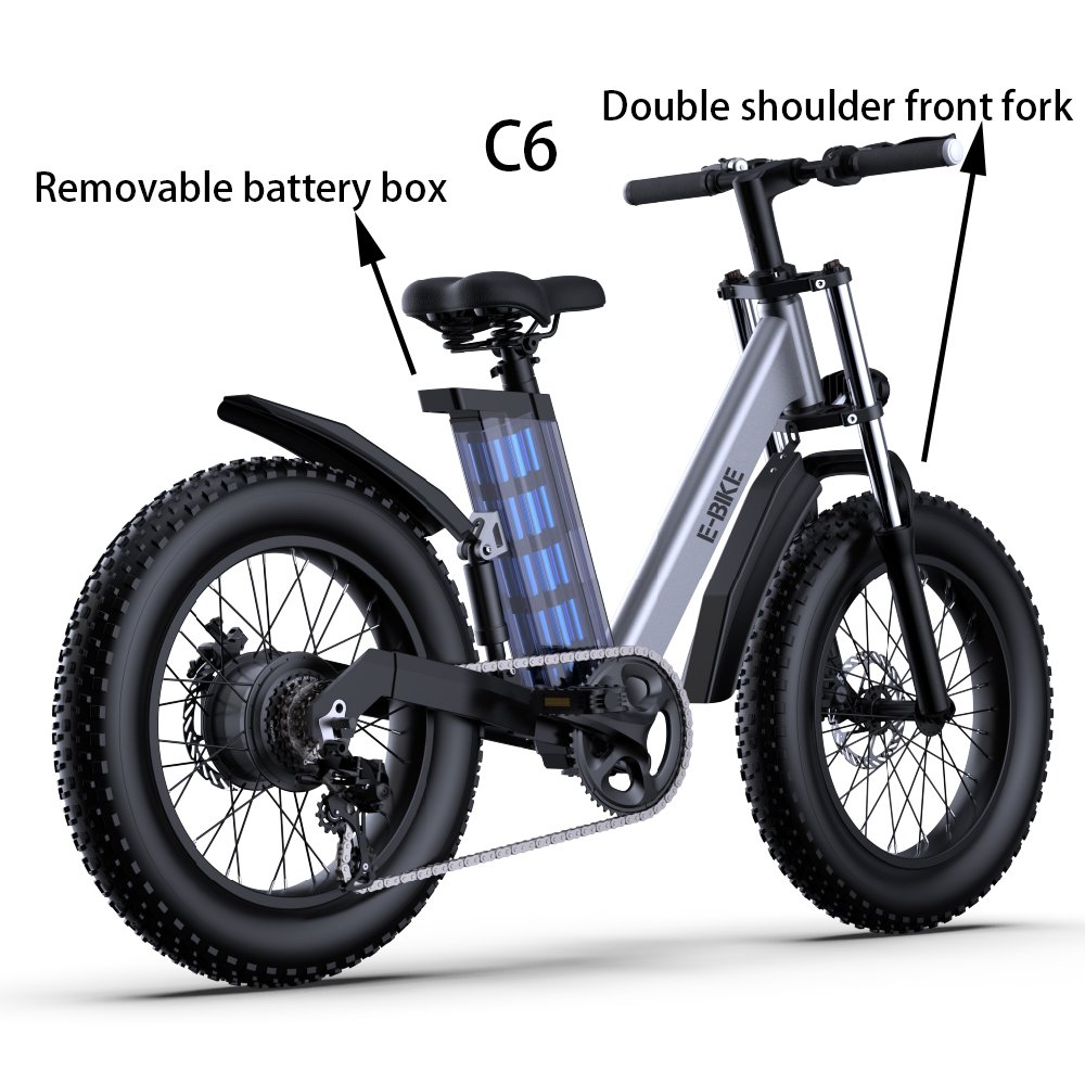 Electric Mountain Bike 2024 Newest 20inch Fattire Bike USA Warehouse 48V 15AH 750W Motor Good Riding Private Design E-Bike