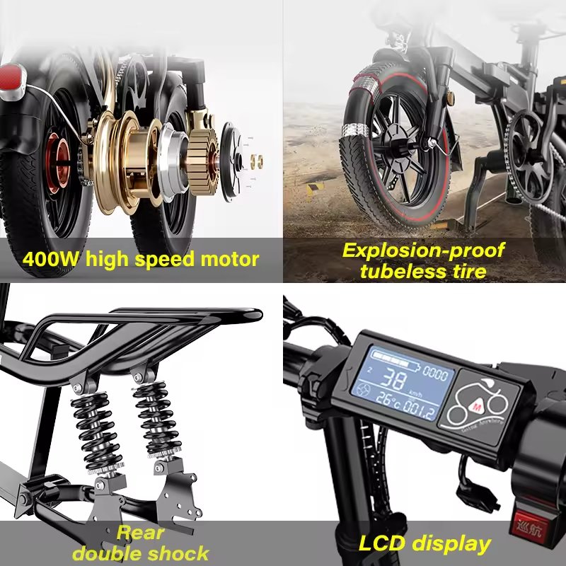 MIDONKEY ACE Folding Ebike Mini Size Folding Electric Bicycle 14 inch folding electric bicycle bike