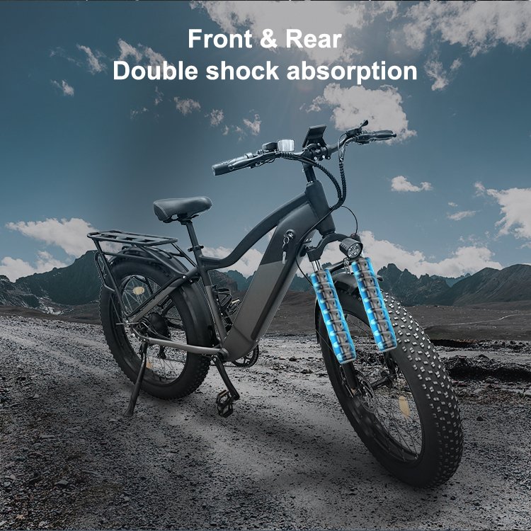 750W 48V 15AH Lithium Battery Aluminum Alloy 7 Speed LCD Display Disc Brake MTB eBike E Electric Mountain Bike 26 inch Fat Tire
