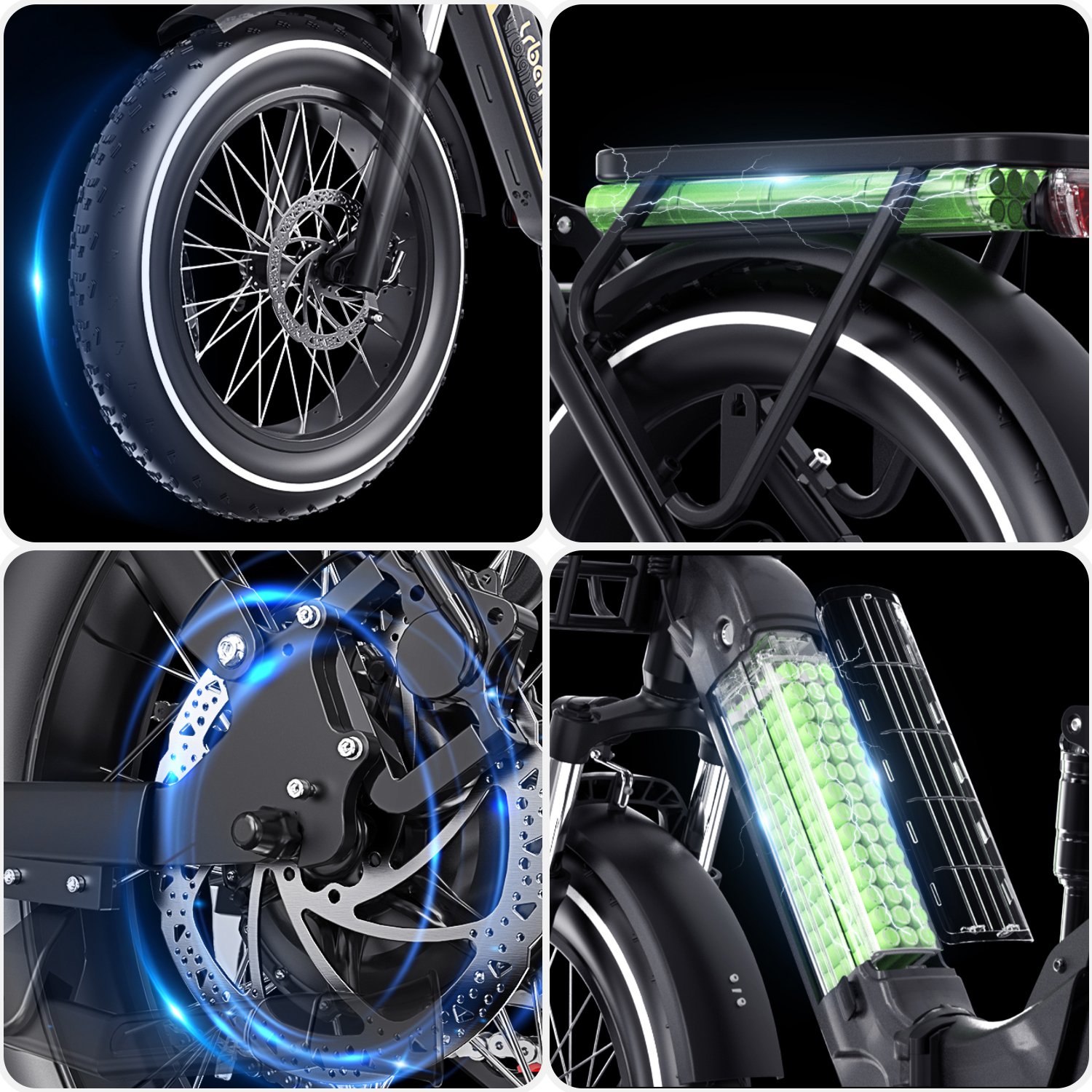 Eu/Us Stock Adult Fatbike 1000W 20Inch Dirt E-Bike Mountain 30AH City Hybrid Ebike Bicycle Folding Electric Fat Tire Bike