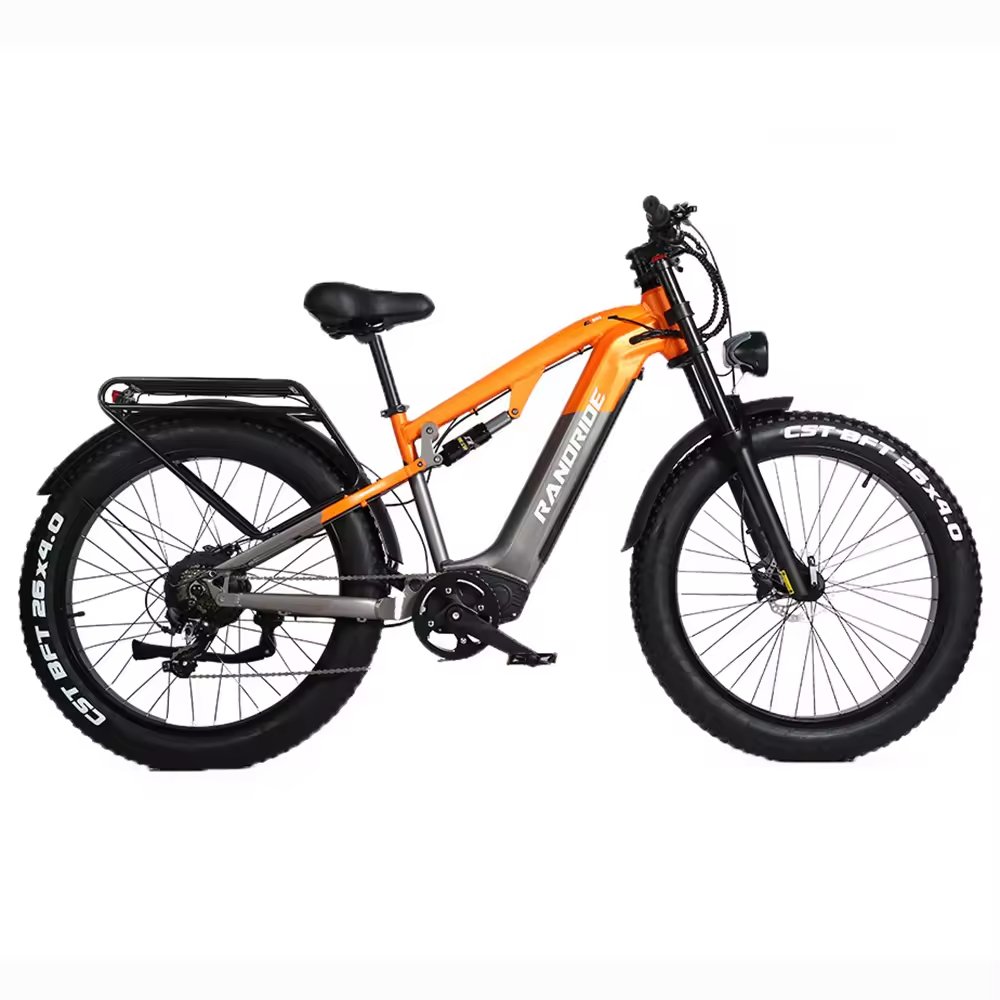 RANDRIDE YX80 26-inch Full-Shock Bike Orange Electric Mountain Bike