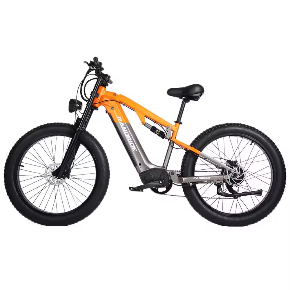 RANDRIDE YX80 26-inch Full-Shock Bike Orange Electric Mountain Bike
