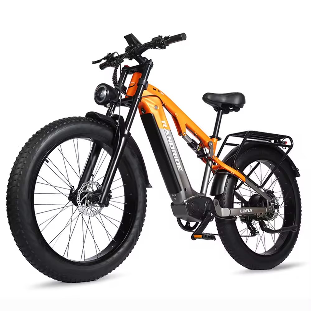 RANDRIDE YX80 26-inch Full-Shock Bike Orange Electric Mountain Bike