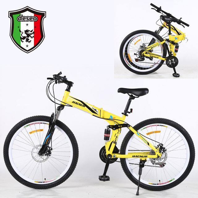 Mountain bike warehouse 21-speed 26-inch iron frame folding shock-absorbing mountain bike adult custom