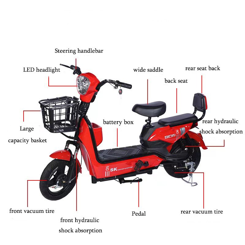 Electric Bicycle for Adults 12 Ah 3 Speeds 14 Ich Max Speed 30 km/h Scooter Electric Electric City Bike Cheap Electric Bike