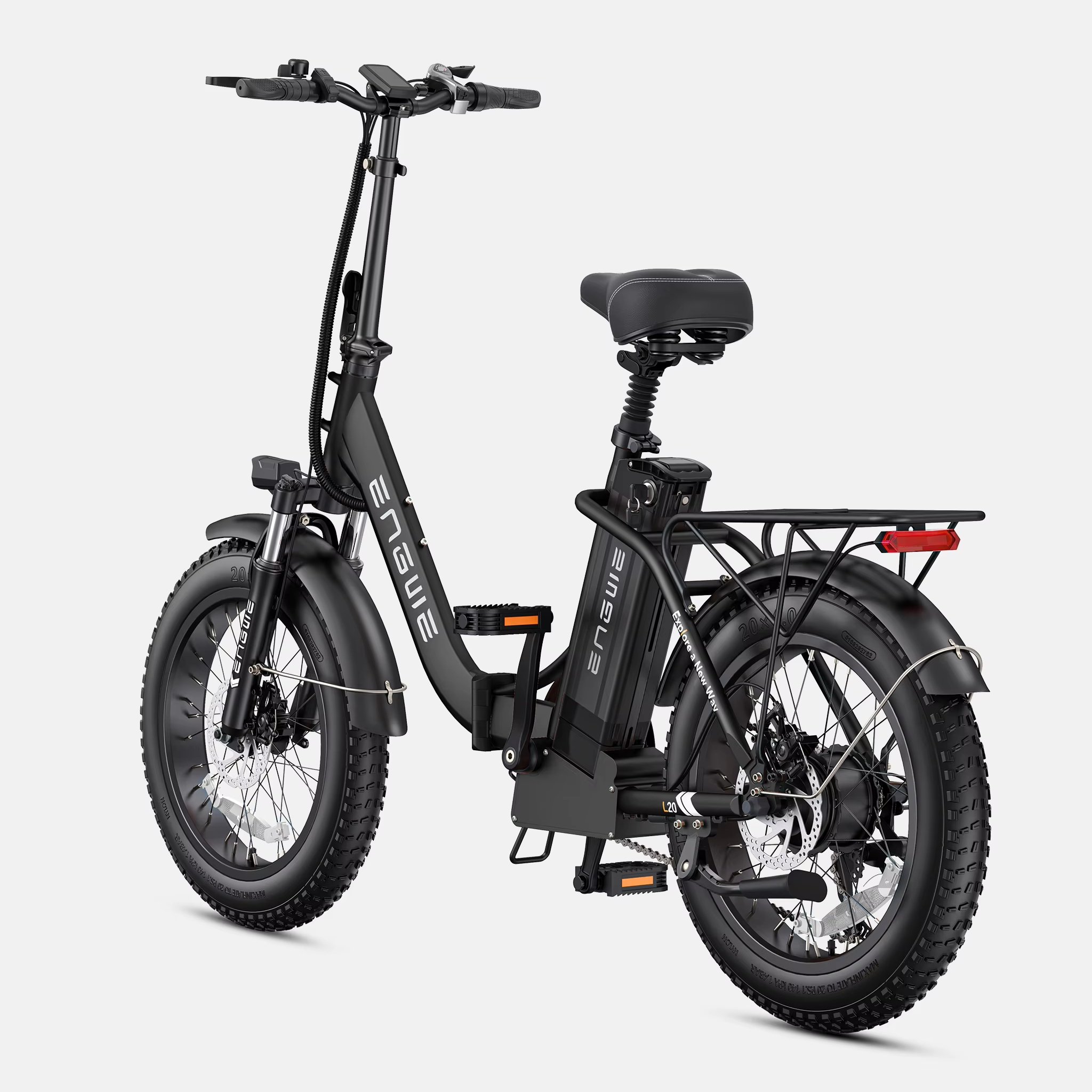 Hidden Battery Frame Retro ENGWE L20 2.0 20 inch 52V13AH 750W Step Through Fat Tire Ebike Electric Folding Bike For Women