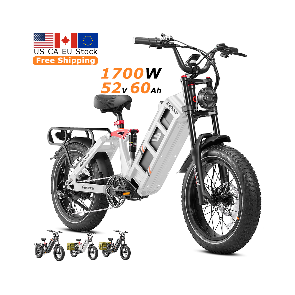 Eahora Juliet 2 [2024 Upgraded]1500W motor 52V/60Ah Removable Battery, 20*4 Tires, 29-34 Miles , Shimano 7-Speed Electric Bike