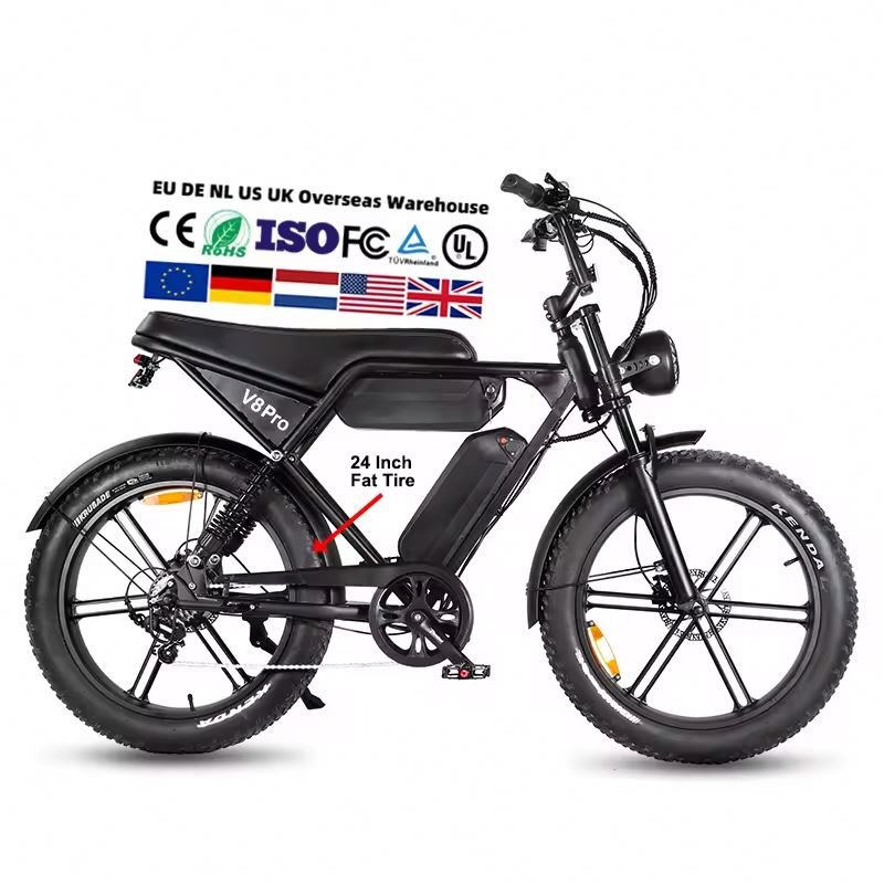 Ouxi V8 Pro 7 speed Electric fatbike in EU USA warehouse 24 inches 250w electric city bikes for adults