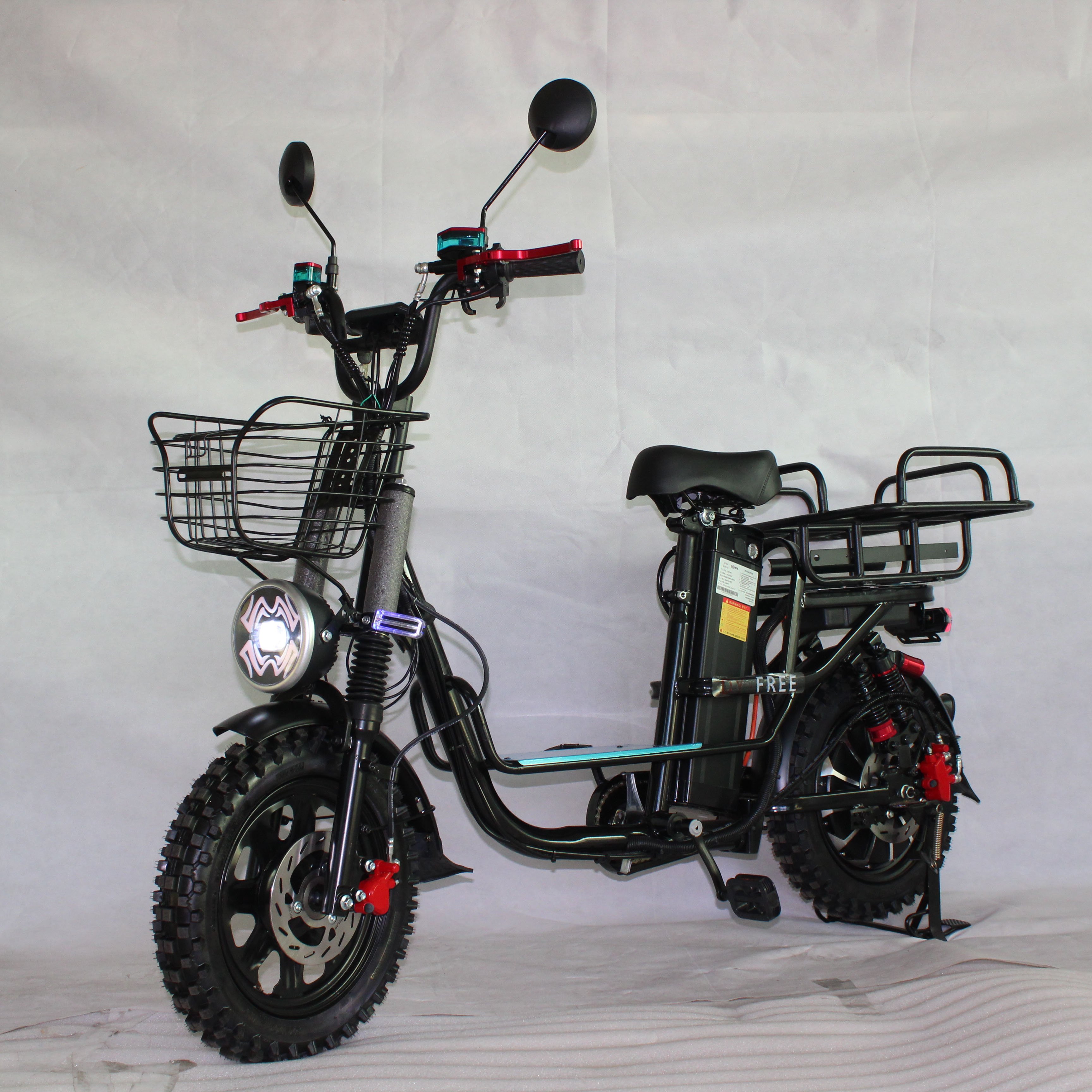 minako direct sale dual battery monster electric cargo bike 60v 20ah bi-cell 16*3.0 snow tyre v8pro courier delivery bike