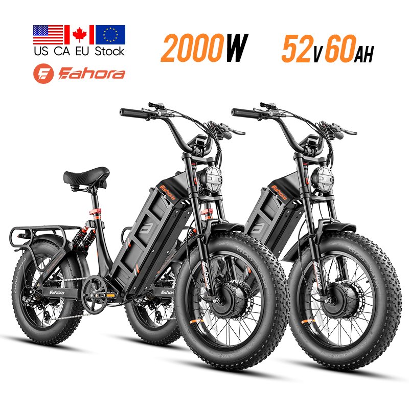EU STOCK Eahora Juliet 3 2000W Dual Motor 20" Fat Tire Electric City Bike Long Range Electric Bicycle For Adult