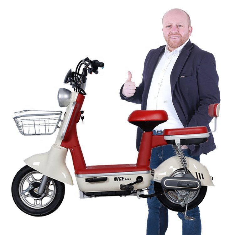 Wholesale 14 Inch 350W 48V City Electric Bike Rear Hub Motor Bicycle Scooter Steel Frame Sensor Smart Adult E-Bike Front Basket