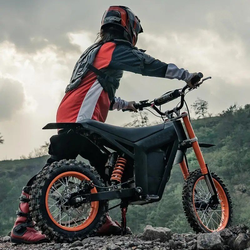1500W 20ah 48v Racing Vintage-Style Electric Dirt Bike Full Suspension Mountain Road Electric Bike for Racing