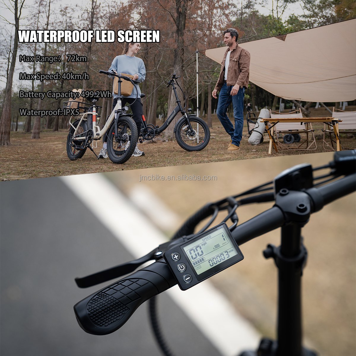 L20 20 Inch 48V 500W Steel Frame Step-through Fat Tire 2 Wheels Folding Electric Bicycle fat bike