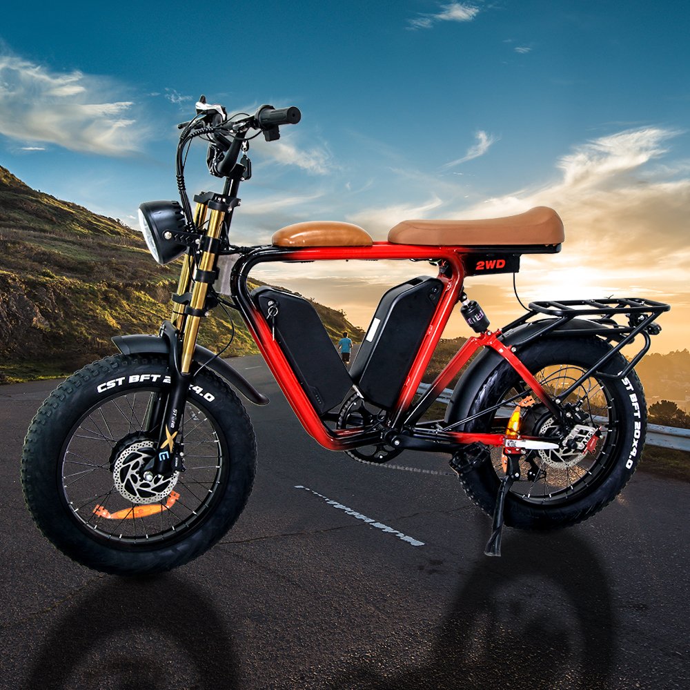 7 Speed Electric Road Bike 48V 52V 1000W Fat Tire Electric Mountain E-bike 22ah 26ah 32ah Lithium Battery Electric City Bike