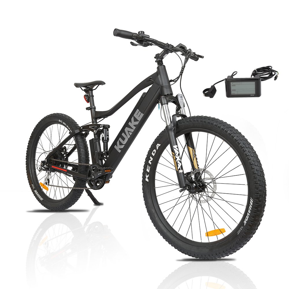 Kuake 27.5 Inch Electric Mountain Bike Aluminum Alloy Frame Fat Tire E Mtb Full Suspension 48v 1000w