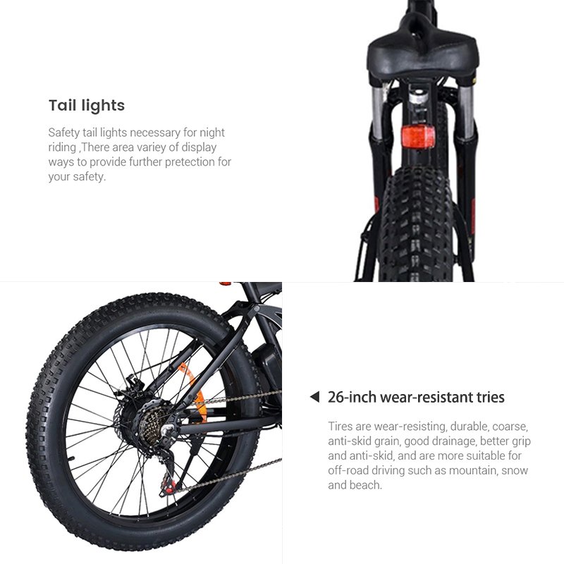Large Power 1000 w E-bike 26 Inch Folding Ebike Electric Bike E bike Electric Fat Tyre Electric Mountain Bike