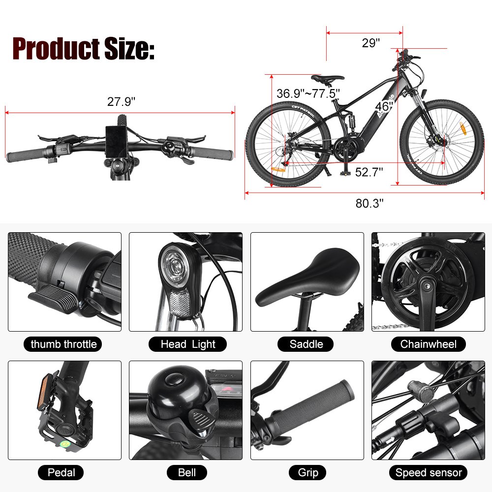 29" electric mountain bike 500w mid drive electric bicycle with 29 er wheel / full suspension mtb e bike 29inch tyre for men