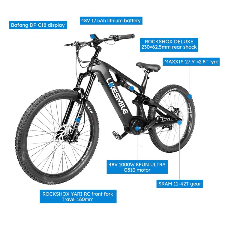 Likesmile High speed 1000W Electric bicycle 48v 30Ah electric mountain bike for hunting