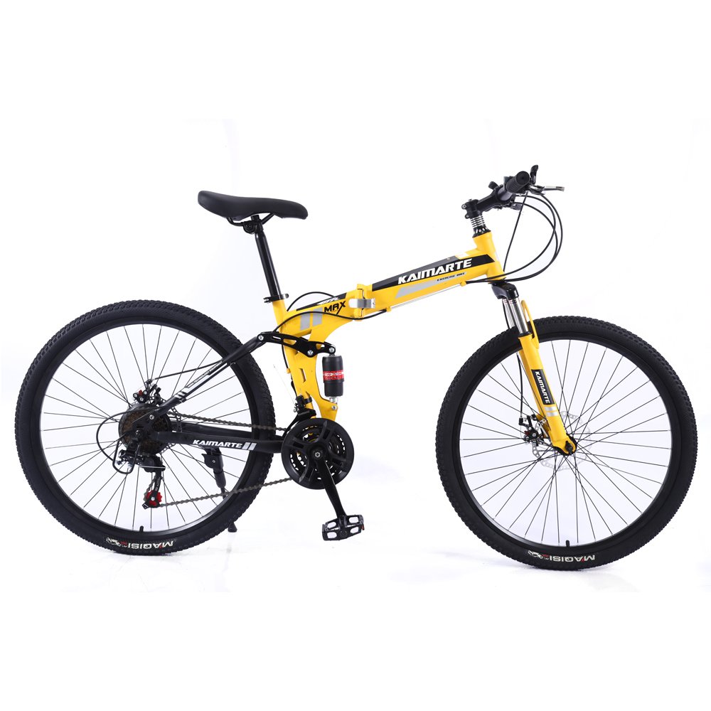 Wholesale 26" Light Weight Folding Mountain Bike 21/24/27 Speed OEM Steel Frame Full Suspension Folding Mountain Cycle for Adult
