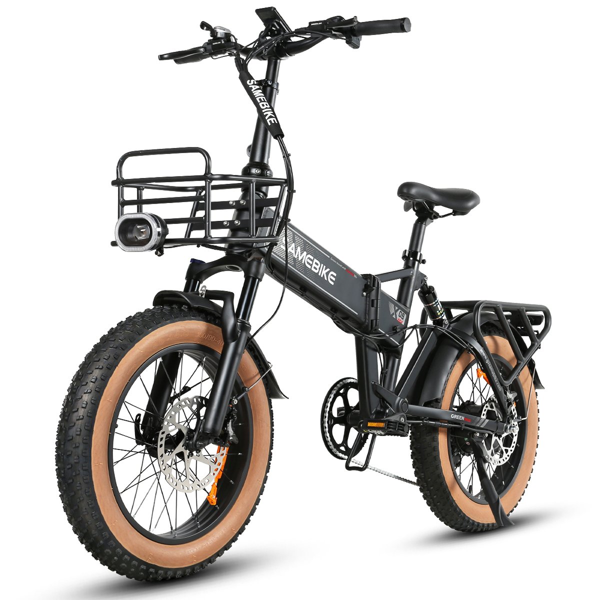 Samebike XWLX09-2 Hybrid Electric Mountain Bike Comfortable Folding Fat Tires 500W Motor Power 48V Frame Battery Steel Material