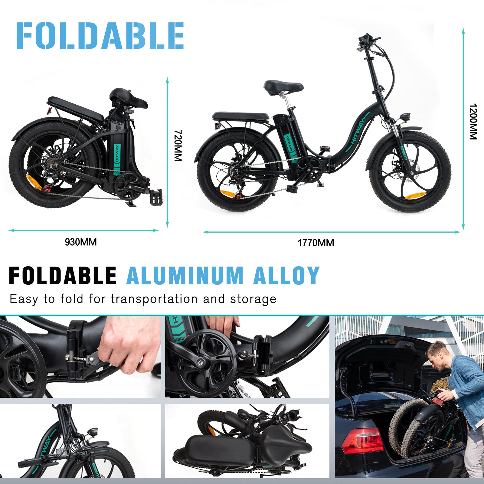 2024 New Popularity Hot Sale Products 48V 350W Lithium Battery Bicycle City Electric Bike 20inch Fat Tire Electric Bike