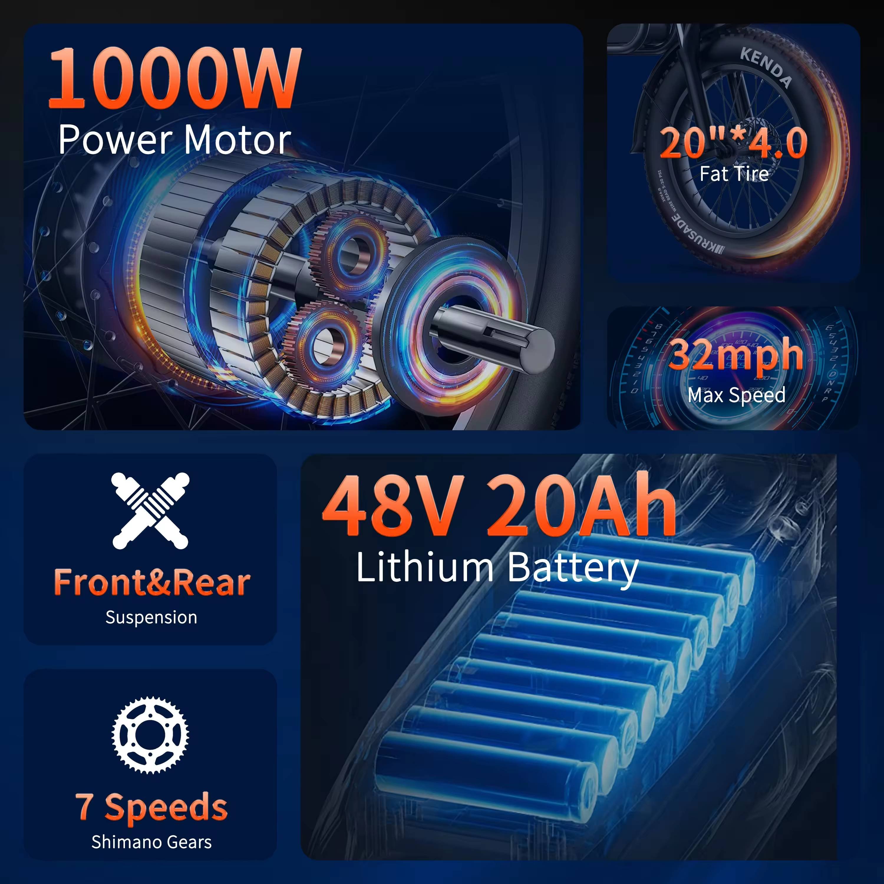 1000W 48V 50KM/H electric city fat tire hybrid bicycle ebike electric mountain dirt e bike for adults