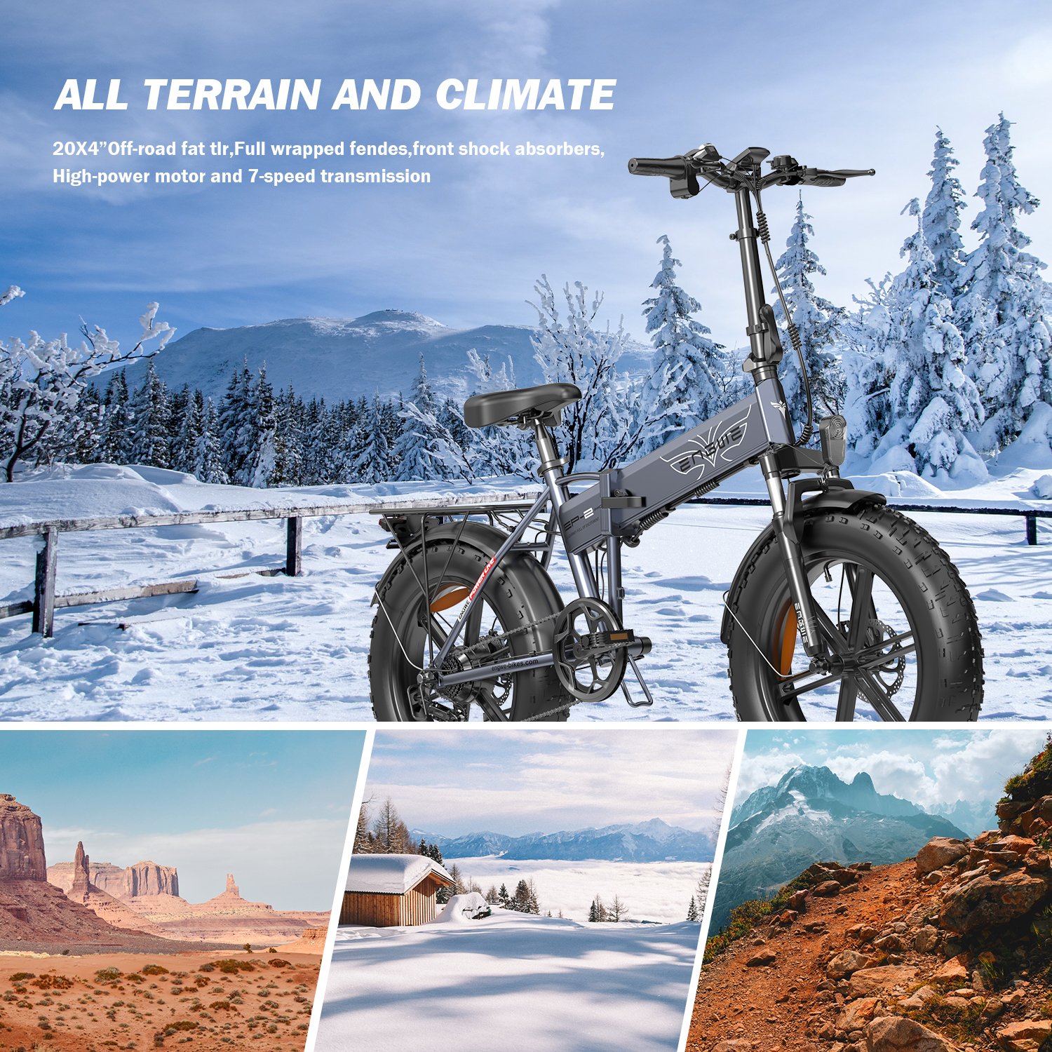 ENGWE Bike 20inch EP-2 Pro 48V13A electric Bicycle 250W Mountain Fat tire electric Bike customize ODM/OEM