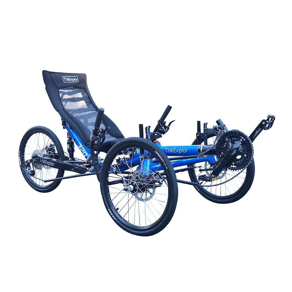 TrikExplor  Three Wheel Touring 20 inch Road Bike Alloy Tricycle Recumbent with Rear Suspension