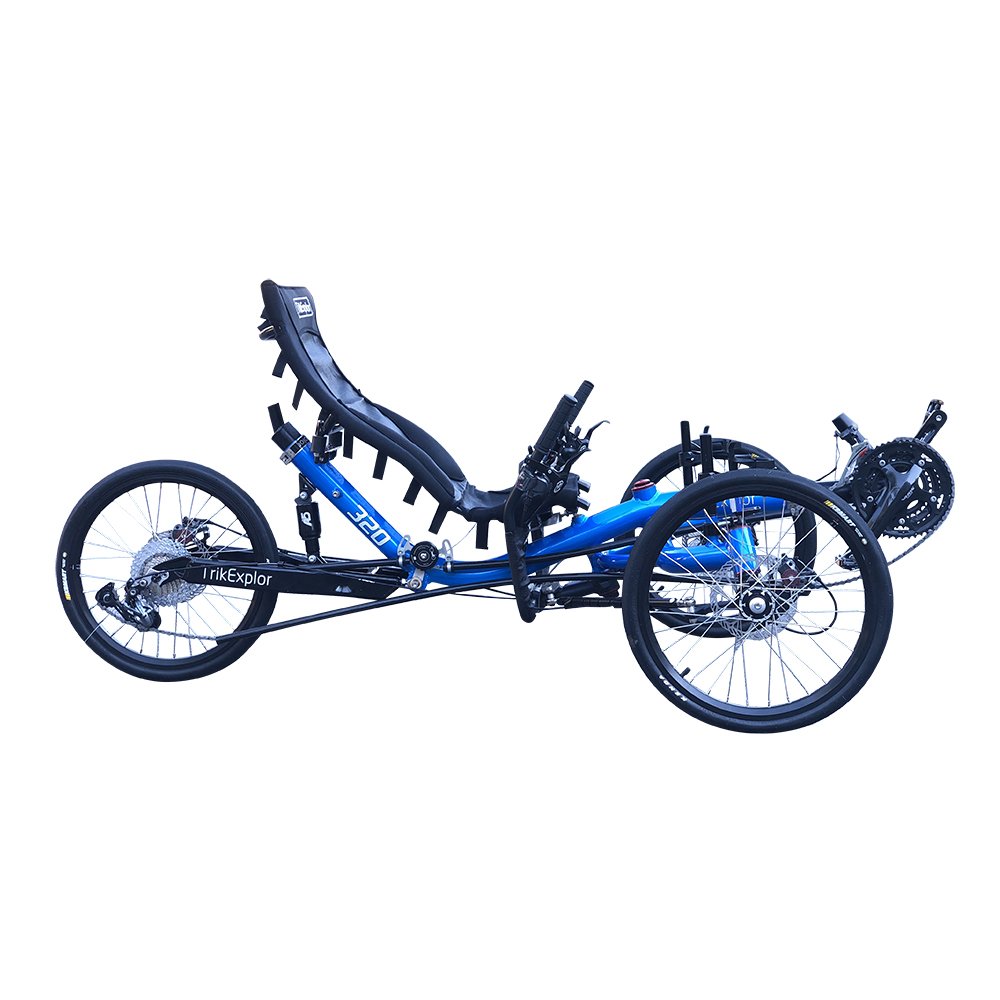 TrikExplor  Three Wheel Touring 20 inch Road Bike Alloy Tricycle Recumbent with Rear Suspension