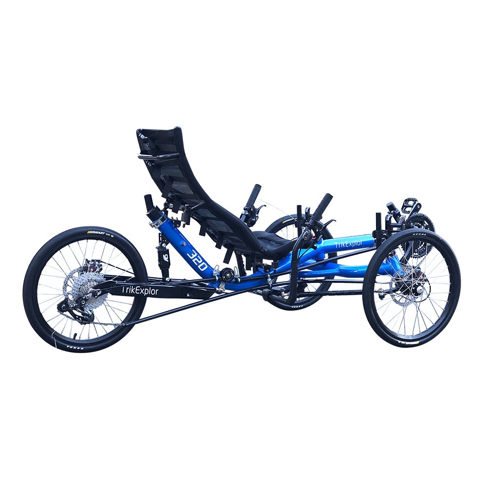 TrikExplor Three Wheel Touring 20 inch Road Bike Alloy Tricycle Recumbent with Rear Suspension
