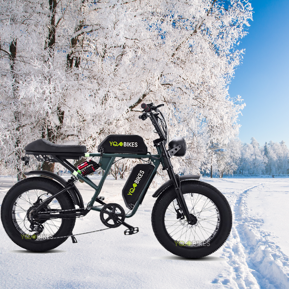 YQEBIKES EU UK US Warehouse Double Battery Electric Dirt Bike Bicycle 73 Adult Fat Tire City Bike Mountain Road Ebike 750W 1000w