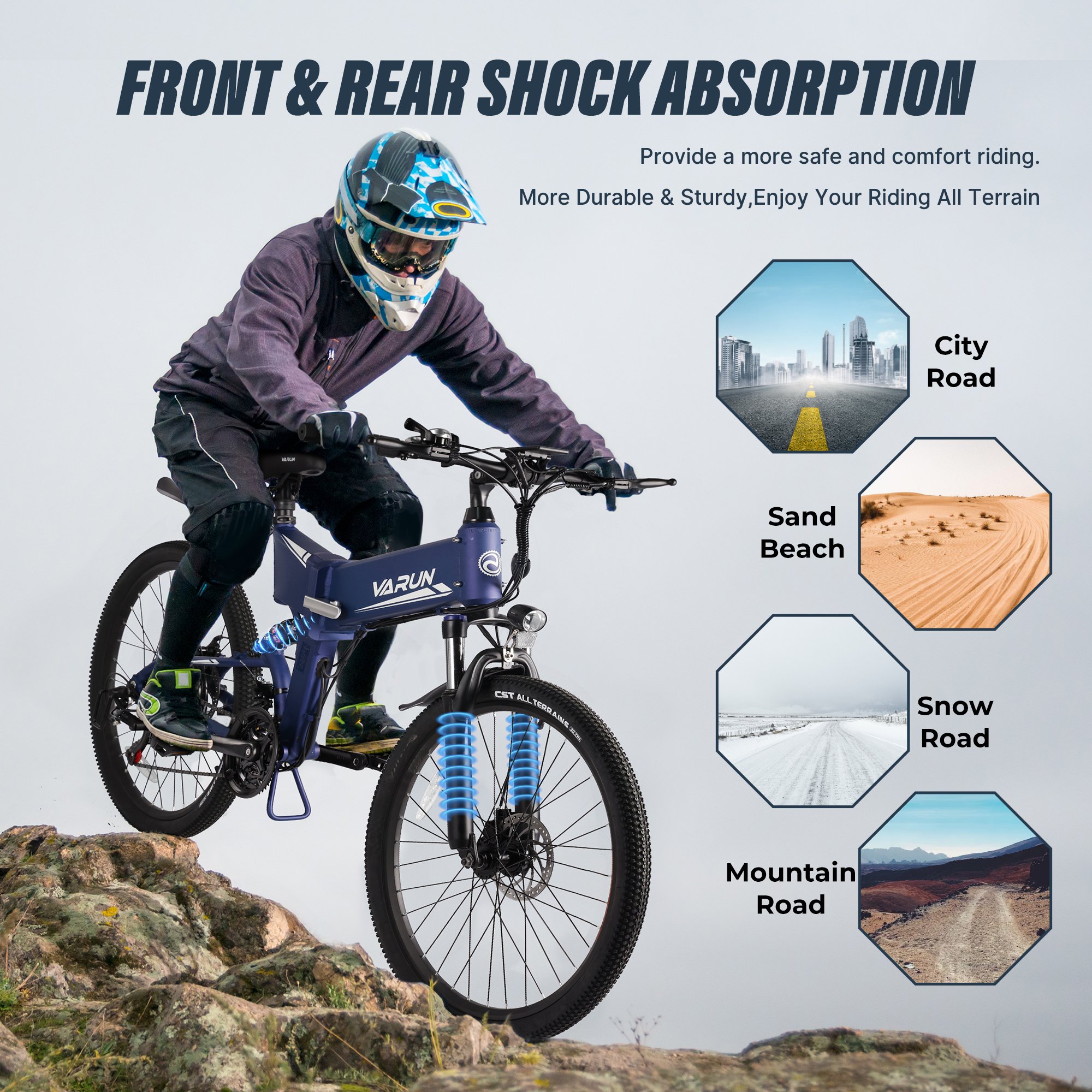 EU US Stock Foldable Mountain Ebike 26" 48V 500W 750W Integrated Lithium Battery Lightweight Aluminum Electric City Adults Bike