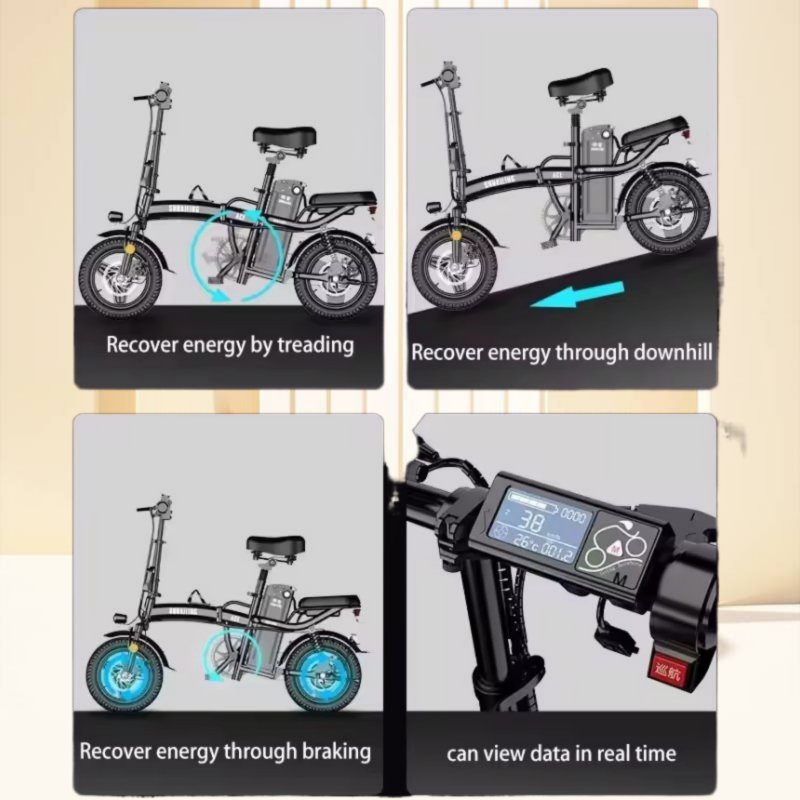 LW Mini Folding Electric Bicycle 400W 48V 14 Inch Electric City Bike Foldable Electric Bike cheap adult battery power scooter