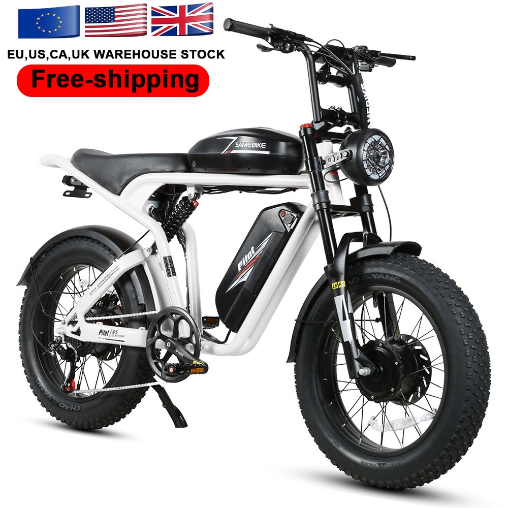 US RTS New Retro Vintage Super Electric Hybrid Bike Fat Tire 20 Inch Ebike 32Ah 2000W Long Range E Bike Cruiser Electric Bike