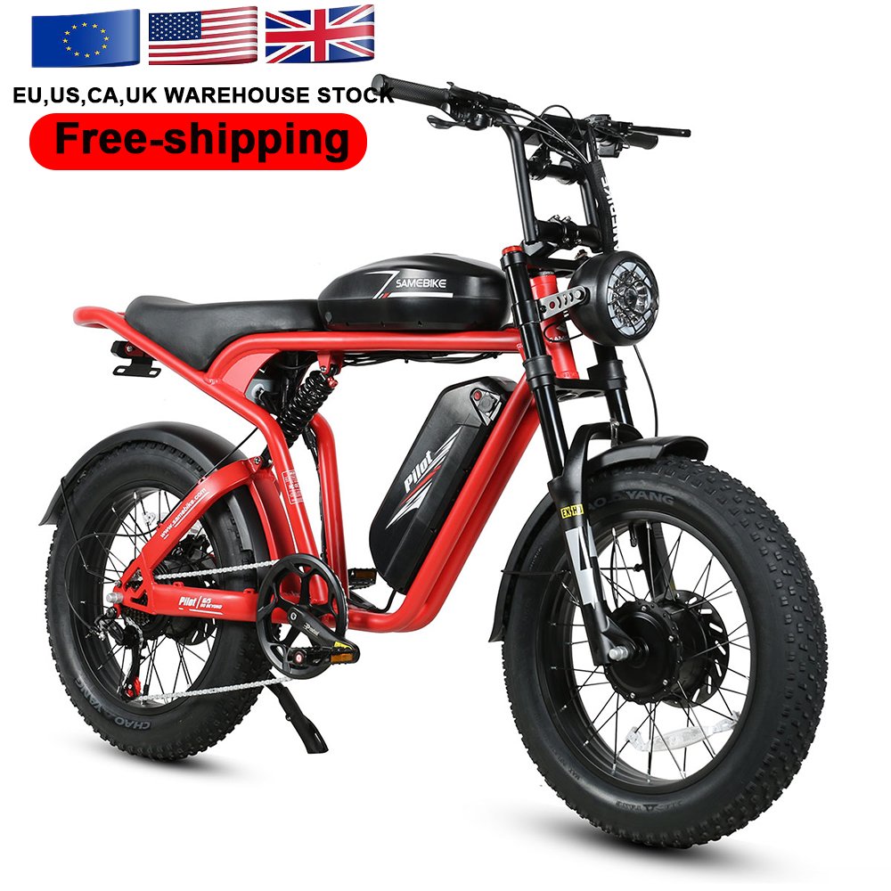 US RTS New Retro Vintage Super Electric Hybrid Bike Fat Tire 20 Inch Ebike 32Ah 2000W Long Range E Bike Cruiser Electric Bike