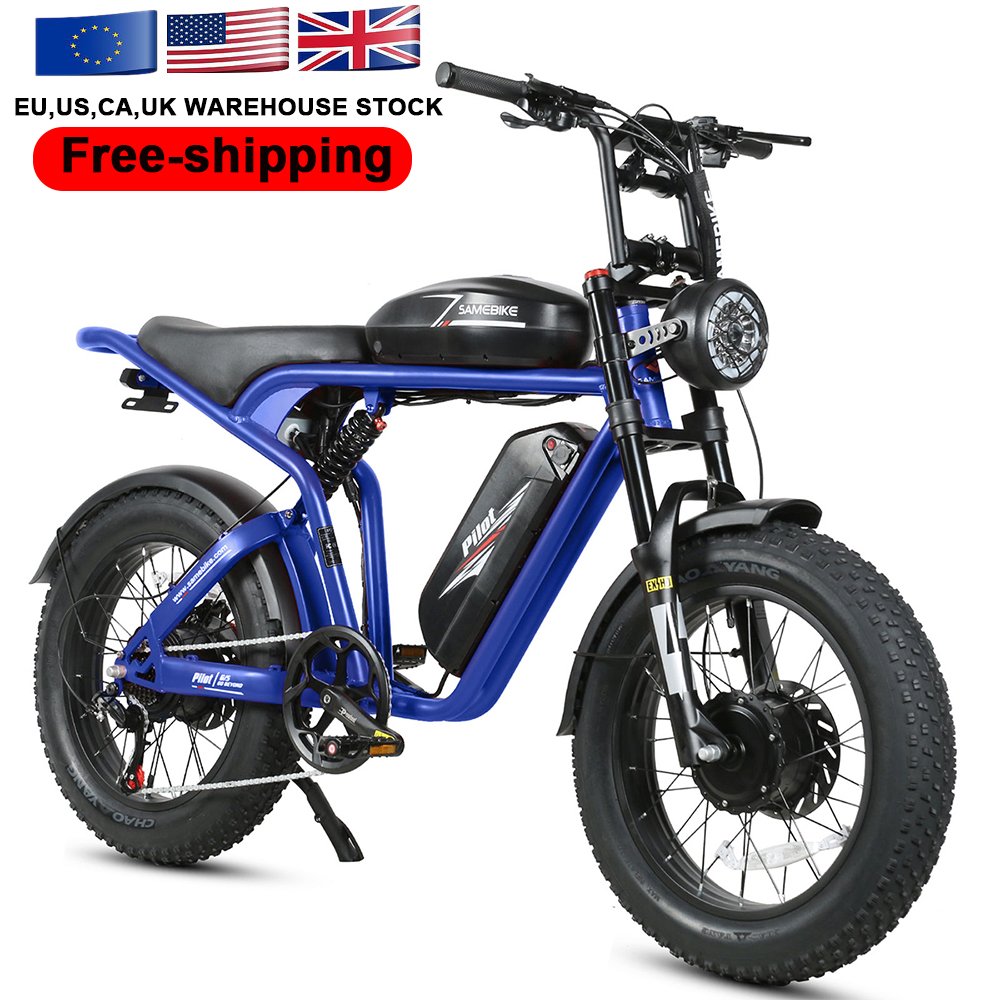 US RTS New Retro Vintage Super Electric Hybrid Bike Fat Tire 20 Inch Ebike 32Ah 2000W Long Range E Bike Cruiser Electric Bike
